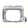 Chrome finished rectangular headlight door with clear lens and wiring for right side toyota hilux ute 1978-1983