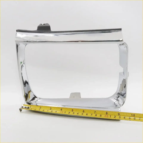 Chrome finished rectangular head light door frame for toyota hilux 1988-1997 with black rubber trim on top