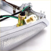Silver rectangular headlight with textured lens and wiring for toyota hilux regular cab 2wd 1978-1983 back side