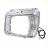 Chrome finished headlight assembly with clear ribbed lens and wiring for toyota hilux regular cab 2wd 1978-1983