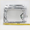 Chrome finished right side rectangular headlight housing with clear lens and visible wiring for toyota hilux 2wd ute 78-83