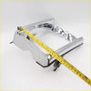 Chrome-finished rear view of head light door left for Toyota Hilux with sleek curved design and black rubber trim