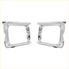 Chrome finished rectangular headlight bezels with polished metal and curved edges for toyota hilux 2wd 1987-1997