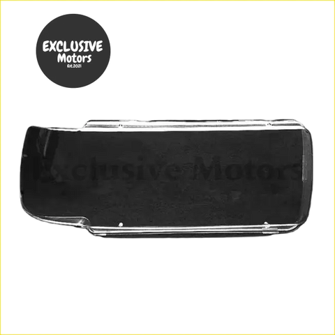 Chrome-finished rectangular car hood ornament with sleek reflective surface and rounded edges for toyota land headlight case