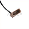 Beige plastic headlight conversion adapter harness with black braided cable for ford f-250 f-350 2023-2024