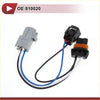 Backside of gray and black automotive headlight converter harness with blue white and black wires for toyota 4runner