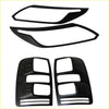 Black plastic matte headlight and taillight covers for holden colorado 2016-2020 with sleek contours and textured detailing