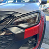 Red and black sporty headlight with angular design and glossy finish for matte black isuzu d-max 2024 headlight covers