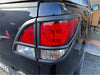 Black plastic tail light assembly with red and clear lenses for matte headlight covers and taillight covers mazda bt-50 2012-2020