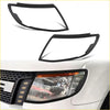 Black plastic matte headlight bezel trim for white ford ranger px1 2012-2015 front view