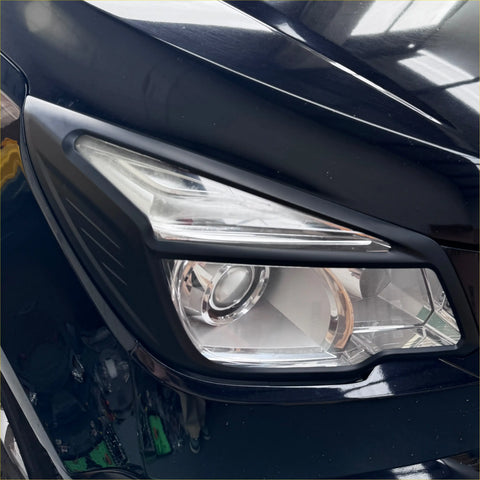 Black matte headlight cover with sleek angular design for holden colorado 2012-2016 clear lens housing