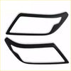 Black plastic headlight covers for Nissan Navara NP300 2015-2020 SL 2021+ with sleek curved matte black trim design