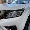 Headlight cover for nissan navara np300 2015-2020 and sl 2021+ matte black with sleek black trim and clear lens