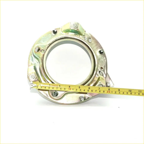 Metallic silver industrial flange with bolt holes and circular opening for headlight housing toyota hilux rn30 rn40 1978-1983
