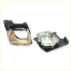 Black plastic headlight housing bracket x2 with chrome finished reflective inner surfaces for nissan navara d21 1986-1997