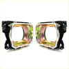 Pair of chrome finished iridescent headlight housings with black brackets for Isuzu Faster TF TFR Bedford Brava Holden