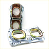 Chrome-plated engine intake manifold with two rectangular two circular openings metallic finish for nissan datsun 720 king cab headlight housing