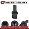 Black plastic headlight side marker lamp socket with cylindrical top and threaded base for toyota 4runner 2013-2021