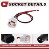 White plastic headlight side marker lamp socket with red and black wires for toyota 4runner wiring harness back view
