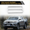 Silver plastic headlight switch button panel cover trim for toyota tundra 2022-2024 with three horizontal grooves