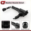 Black plastic headlight washer nozzle with threaded fluid inlet and durable construction for toyota land cruiser back side view