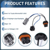 Gray and black plastic headlight wiring harness assembly with orange rubber grommet for toyota 4runner 2021-2023 backside view