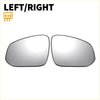 Heated left right side mirror glass with backing plate in black frame and silver tint for Toyota 4wd ute offroad