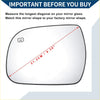 Heated left side mirror glass for Toyota Sienna 2011-2019 with black frame clear glass and heating symbol on front