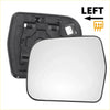 Black plastic heated left-side mirror glass replacement for toyota previa estima 1990-1999 shown from the back side