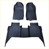 Black rubber heavy duty floor mats with ribbed textured patterns and molded contours for mazda bt-50 2012-2020