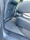Black heavy duty rubber floor mat with textured ridges and molded contours for mazda bt-50 2012-2020 footwell protection