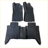 Black rubber heavy duty floor mats with textured ribbed patterns and pedal cutouts for toyota hilux 2015-current