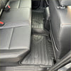 Black rubber heavy duty floor mats with molded contours and textures for volkswagen amarok 2023+ vehicles