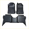 Black rubber heavy duty car floor mats with ribbed texture and molded fit for Volkswagen Amarok 2023 and new Amarok
