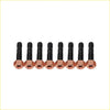 Set of eight copper hex head high tensile exhaust manifold studs with black threaded shafts for Ford Courier WL-T 2.5L