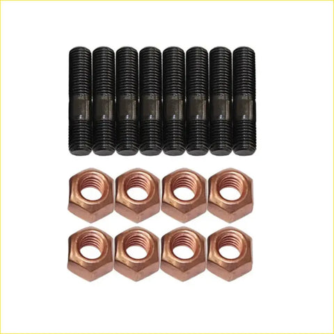 Set of black high tensile threaded bolts and copper hex nuts for ford courier wl-t 25l turbo charger stud kit