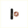 Black threaded bolt with copper hex nut from high tensile turbo charger stud kit for ford ranger wlat 2.5l