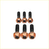 Set of five copper hex head high tensile turbo charger studs with black threaded shafts for mazda bt50 up 22l 2011