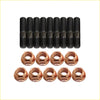 Set of black high tensile threaded bolts and copper hex nuts for mazda cx-7 2.3l petrol turbo charger stud kit