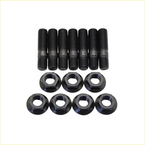 Set of black coated steel high tensile turbo studs and hex nuts for Mitsubishi Triton MN 4D56 2.5L 2WD engine
