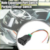 Black plastic hole expansion port switch with green connector and multicolored wires for Toyota Alphard 2015-2023 backside view