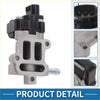 Idle air control valve for toyota crown with black and silver throttle body and molded plastic connector housing back side
