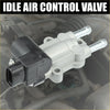 Gray and black idle air control valve with metallic fittings and gasket for 2000-2005 toyota echo visible from the back side