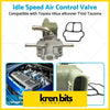 Silver metallic idle speed air control valve with beige plastic housing and chrome fittings for toyota hilux 4runner tacoma