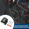 Black plastic idle speed sensor connector plug for toyota vss tps iacv with red and silver terminals shown from back side