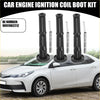 Black ignition coil boot kit with metallic spring connectors for toyota 4runner 1996-2002 shown from back side