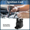 Black ignition coil pack for toyota 4runner 1995-2002 with cylindrical body two ports and electrical connector at base