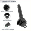 Black ignition coil pack with rectangular connector and threaded end for 2017-2018 toyota highlander visible from back side