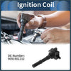 Black ignition coil pack with cylindrical body and threaded end for automotive use on Toyota Hilux 2002-2005