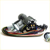 Black and silver ignition cylinder door fuel lid lock with multicolored wiring for mazda b2000 b2200 1985-1996 back view